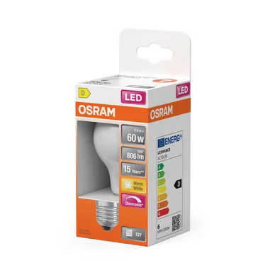 OSRAM LED Normal 60 Dæmpbar Mat 5,9W 827 E27 4099854465079 Modsvarer: N/A
