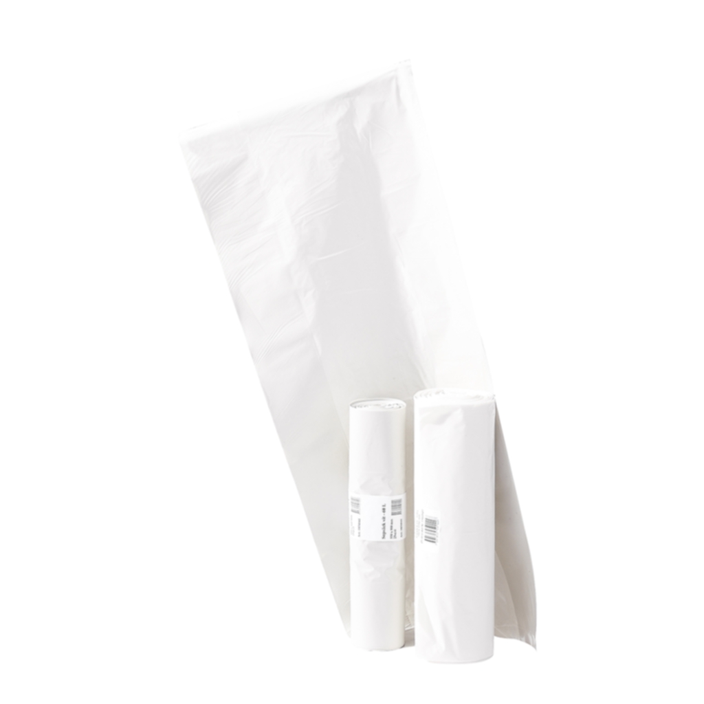 Plastsäck LD 45my 60L vit, 25 st/rulle.