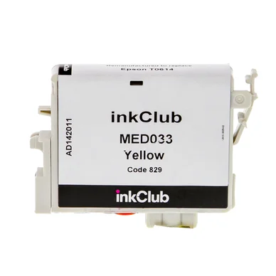 inkClub Blækpatron gul, erstatter Epson T0614 MED033 Modsvarer: T0614