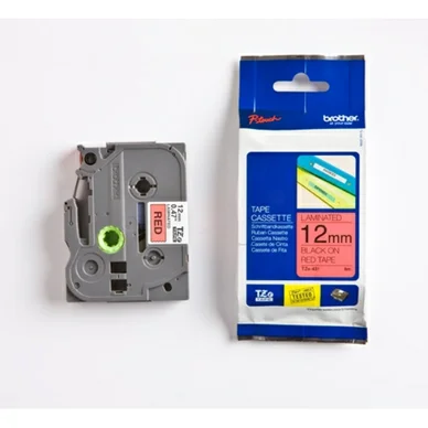 Brother 12mm teippi, musta punaisella pohjalla, laminoiti, 8m TZE431 Vastaa: N/A
