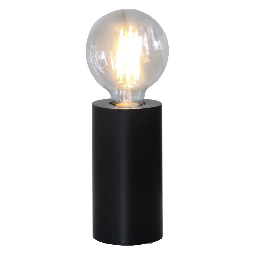 Bordslampa i trä E27 svart 15x8cm