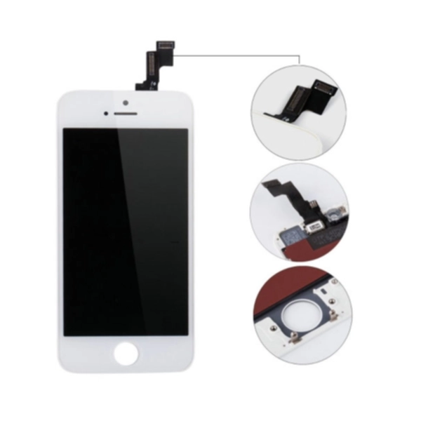 LCD-skärm AC Factory för iPhone 5S, vit