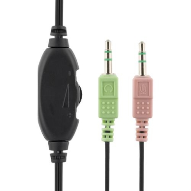 DELTACO alt DELTACO headset med mikrofon och volymkontroll 2m kabel