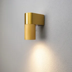 Temi Væglampe ned LED GU10 Guld med Klart glas