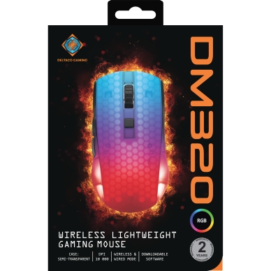 DM320 Trådlös Ultralätt Datormus Gaming Semi-transparent RGB