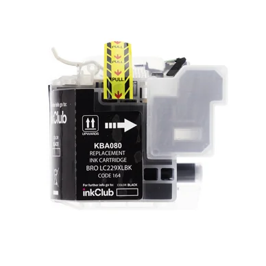 inkClub Blækpatron sort, 2.600 sider KBA080 Modsvarer: LC229XLBK