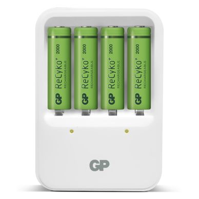 GP BATTERIES alt Batterilader GP Recyko med 4 stk. AA 2000 mAh