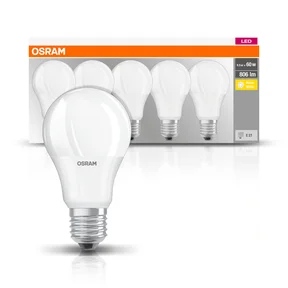 LED-Lampa E27 8,5W 2700K 806 Lumen 5-Pack
