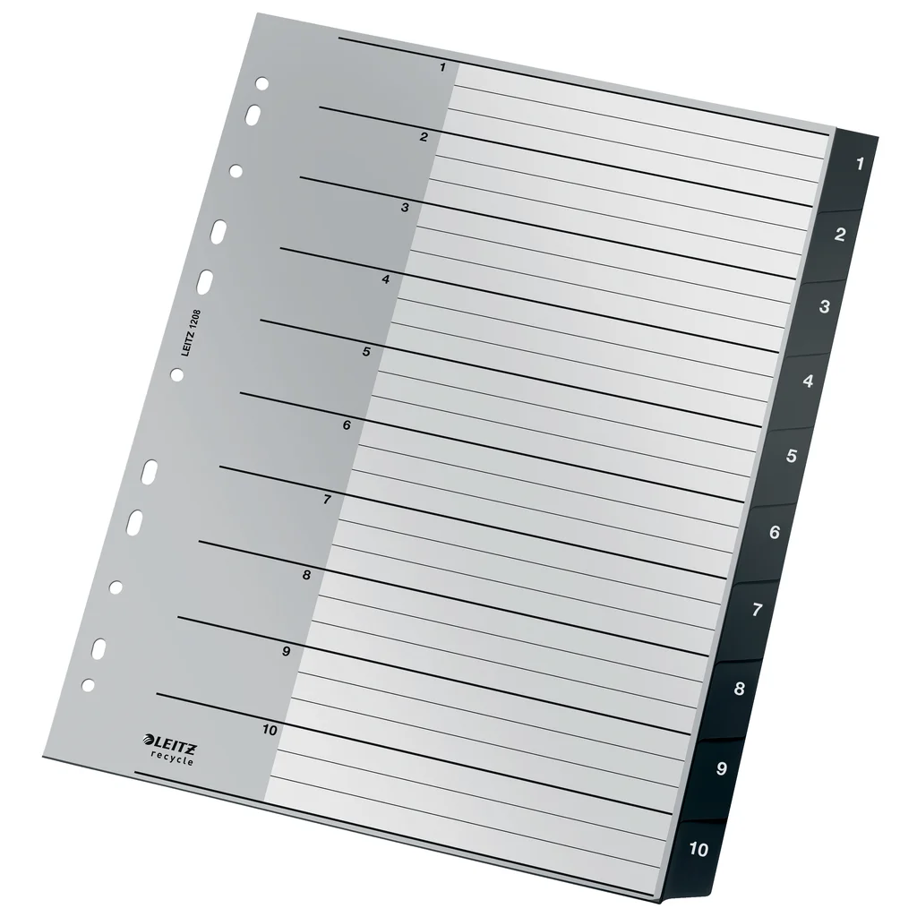 Leitz Recycle Register, PP, extra bred 1-10 A4