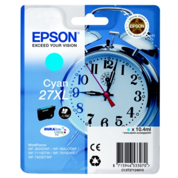Epson Epson 27XL Blekkpatron cyan Blekk