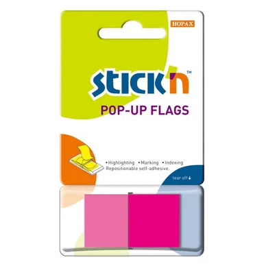 Stick'n Stick'n Pop Up Faner 45x25 50 Blad Rød 4712759260135 Modsvarer: N/A