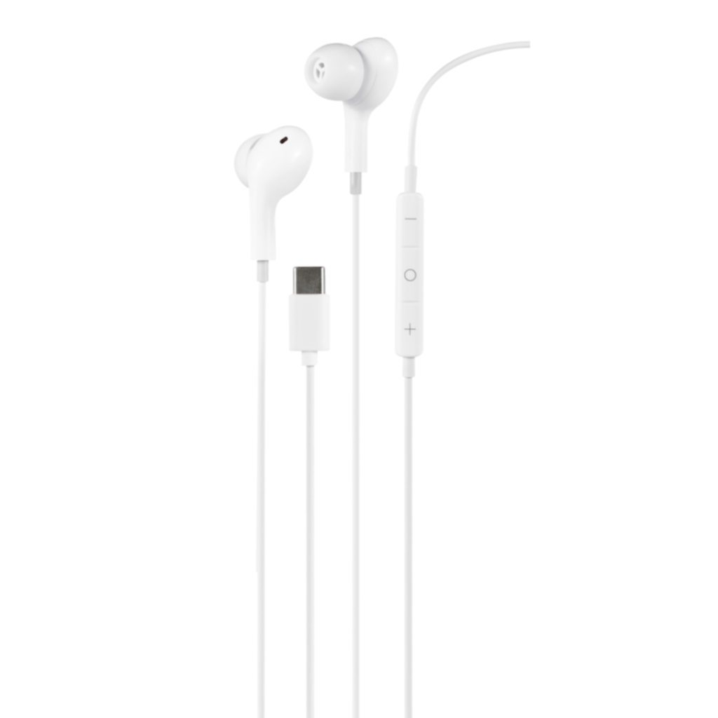 Streetz C220 In-ear hörlurar, 3-button, USB-C, white