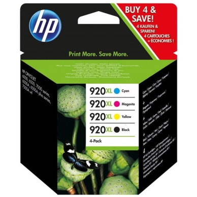 HP HP 920XL 4 stk. sort/cyan/magenta/gul Original, høj ydelse C2N92AE