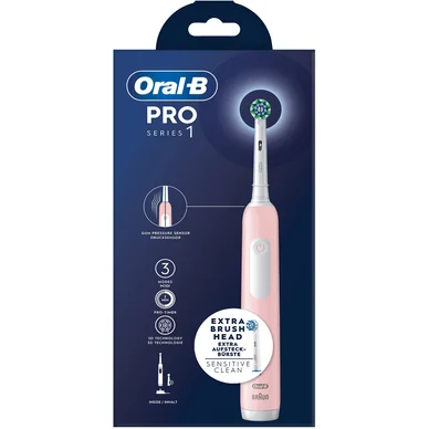 Oral-B Pro 1 Series 1 Eltandborste Pink + Extra Refill