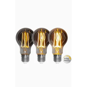 LED-lampa E27 A60 Soft Glow Smoke 3-step memory