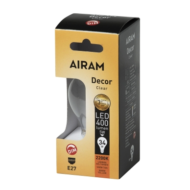 AIRAM alt E27 LED-lampe dæmpbar 2200K 5W 400 lumen