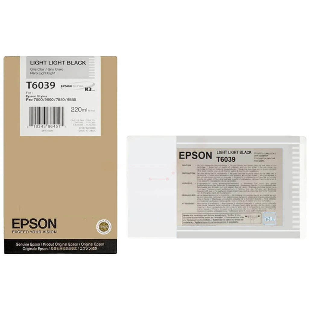 Epson T6039 Bläckpatron Ljusgrå
