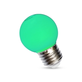 Grøn E27 LED globelampe 1W 230V
