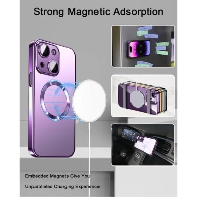 Turtos alt Kännykkäkotelot MagSafe Transparent iPhone 15, Purple