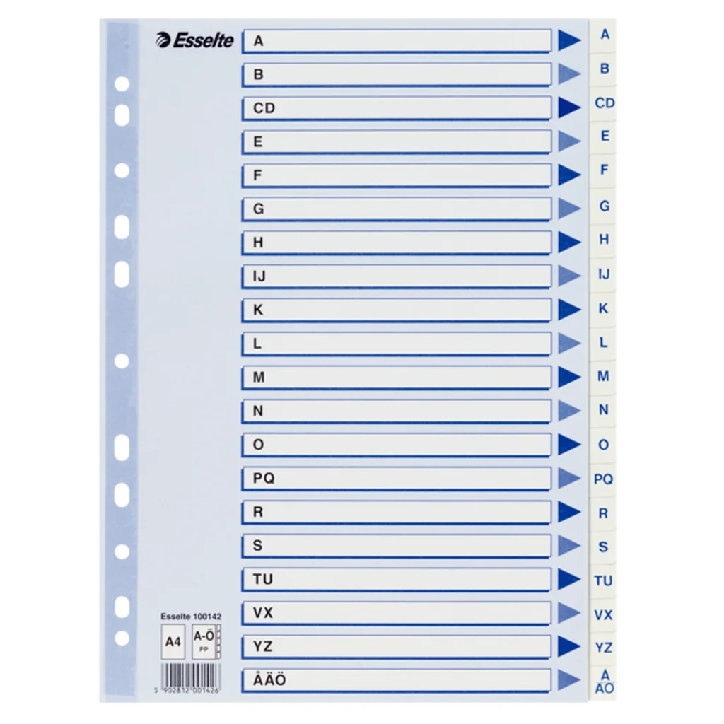Register Non-Stop A4/A-Ö rubrikblad vit