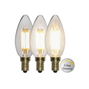 Kronlampa 3-stegs dimbar E14 LED 4W 2100K 400 lumen