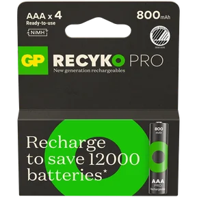 GP Recyko Pro 800mAh AAA 4-pk