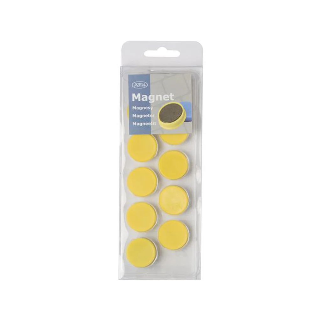 Actual Magnetknappar 25 mm gul 10-pack