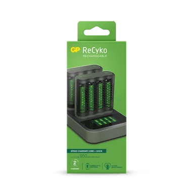 GP BATTERIES GP ReCyko 2x Speed ​​akkulaturi (USB) sisältää 8x AA 2600mAh 202243 Vastaa: N/A