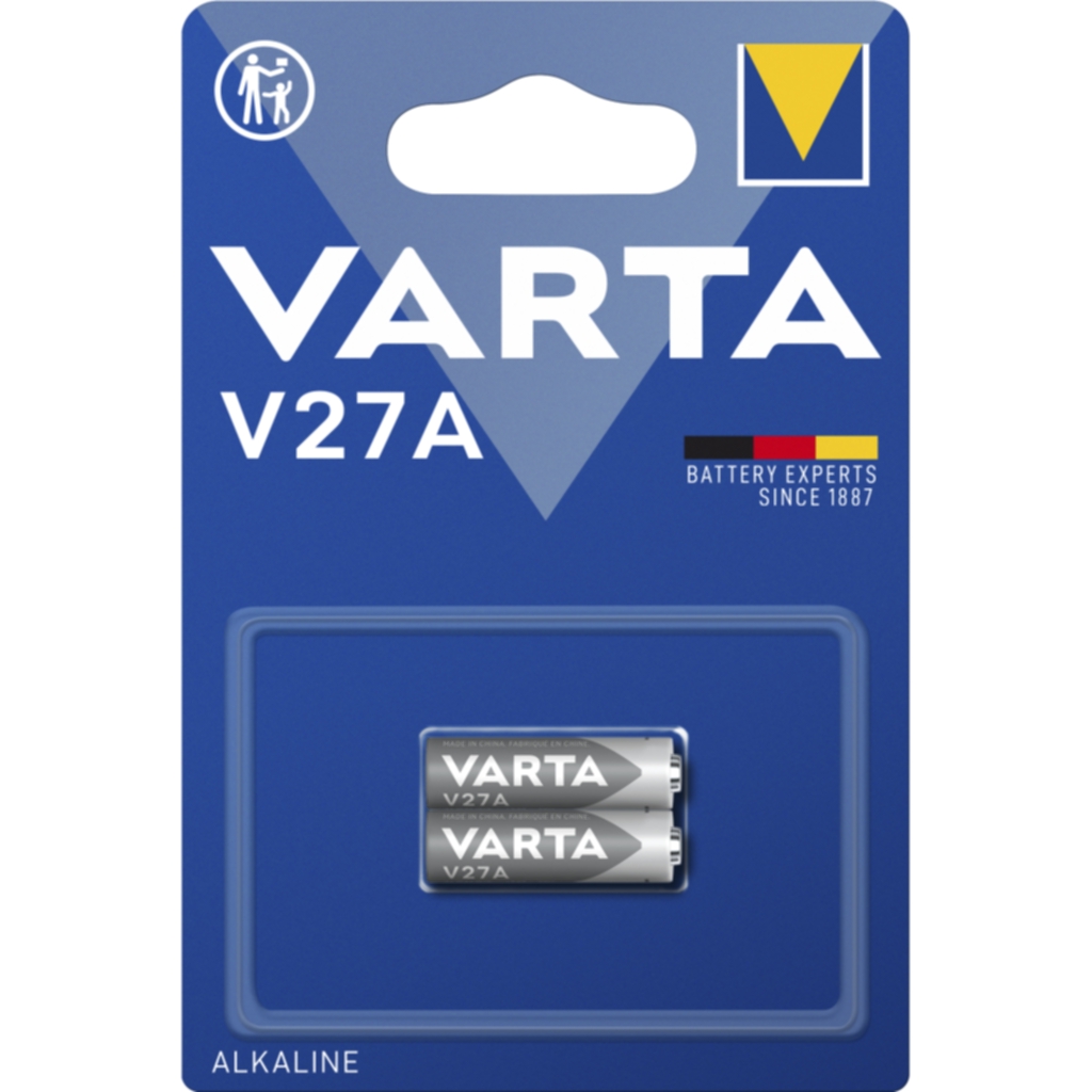 Varta Varta V27A Alkalisk Spesialbatteri, 12 V, 2 Pakning 4227101402 Tilsvarer: N/A