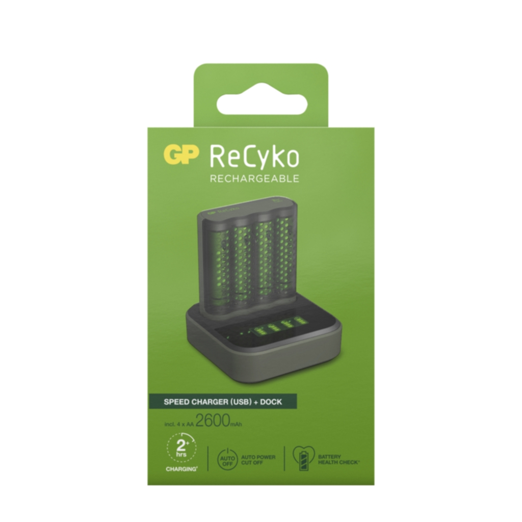GP BATTERIES GP BATTERIES GP ReCyko Speed-batteriladdare (USB) ink 4st AA 2600mAh Batterier og ladere,Batteriladere