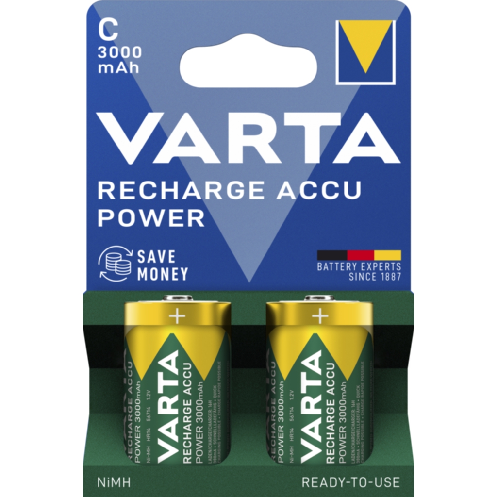 Uppladdningsbart batteri - Accu Power C 3000 mAh, 2-pack