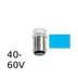 Blå LED signallampa T14x30 10lm Ba15d 0,4W 40-60V