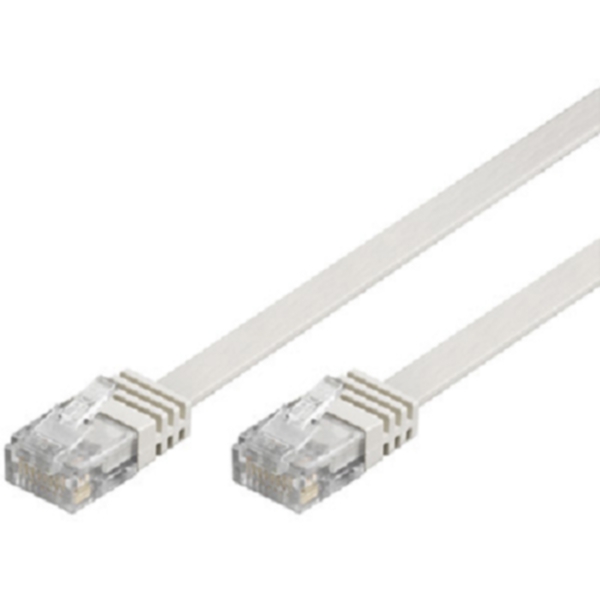 U/UTP Cat6 patchkabel, flat, 5m, 250MHz, vit