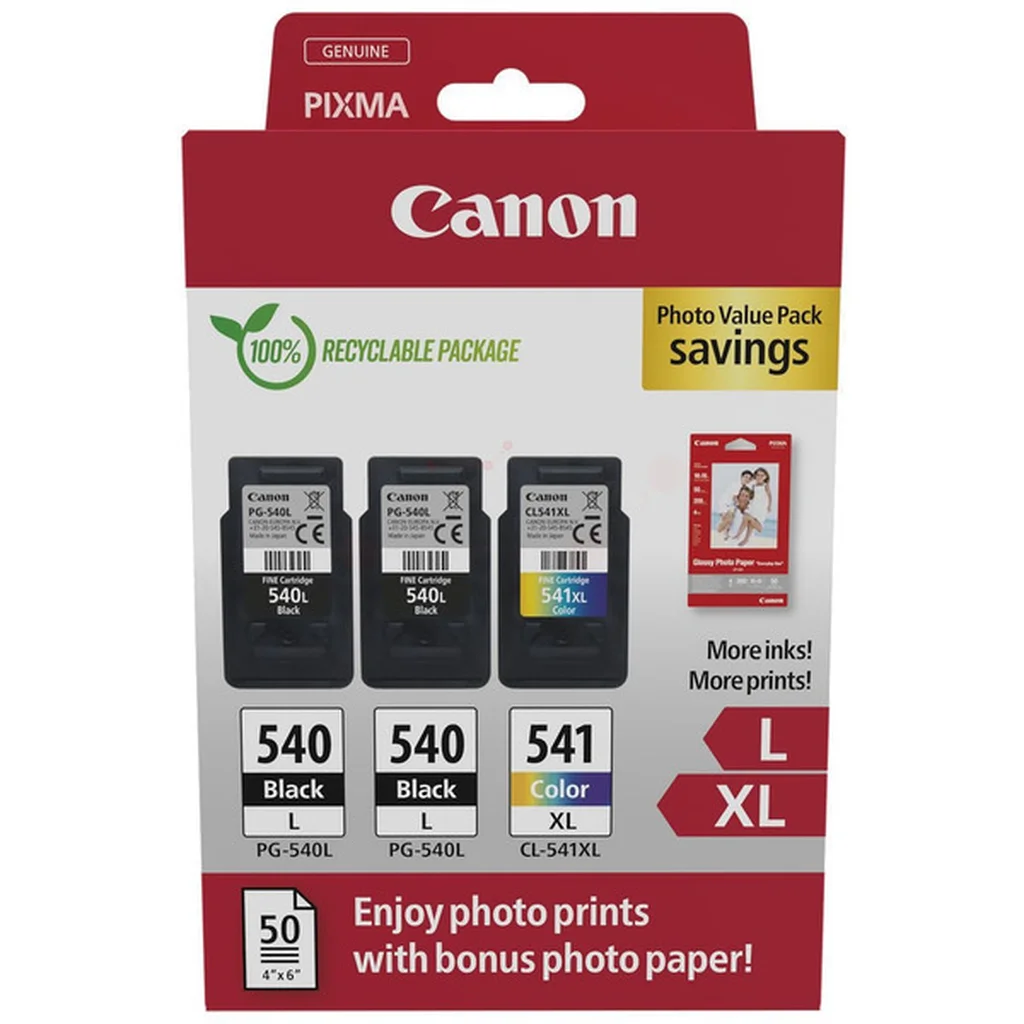 Multipack 2x PG-540L + CL-541XL + 50sidor fotopapper