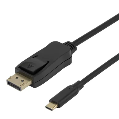 DELTACO 8K USB-C til DisplayPort-kabel, tovejs, 1m, sort USBC-DP-BI100 Modsvarer: N/A