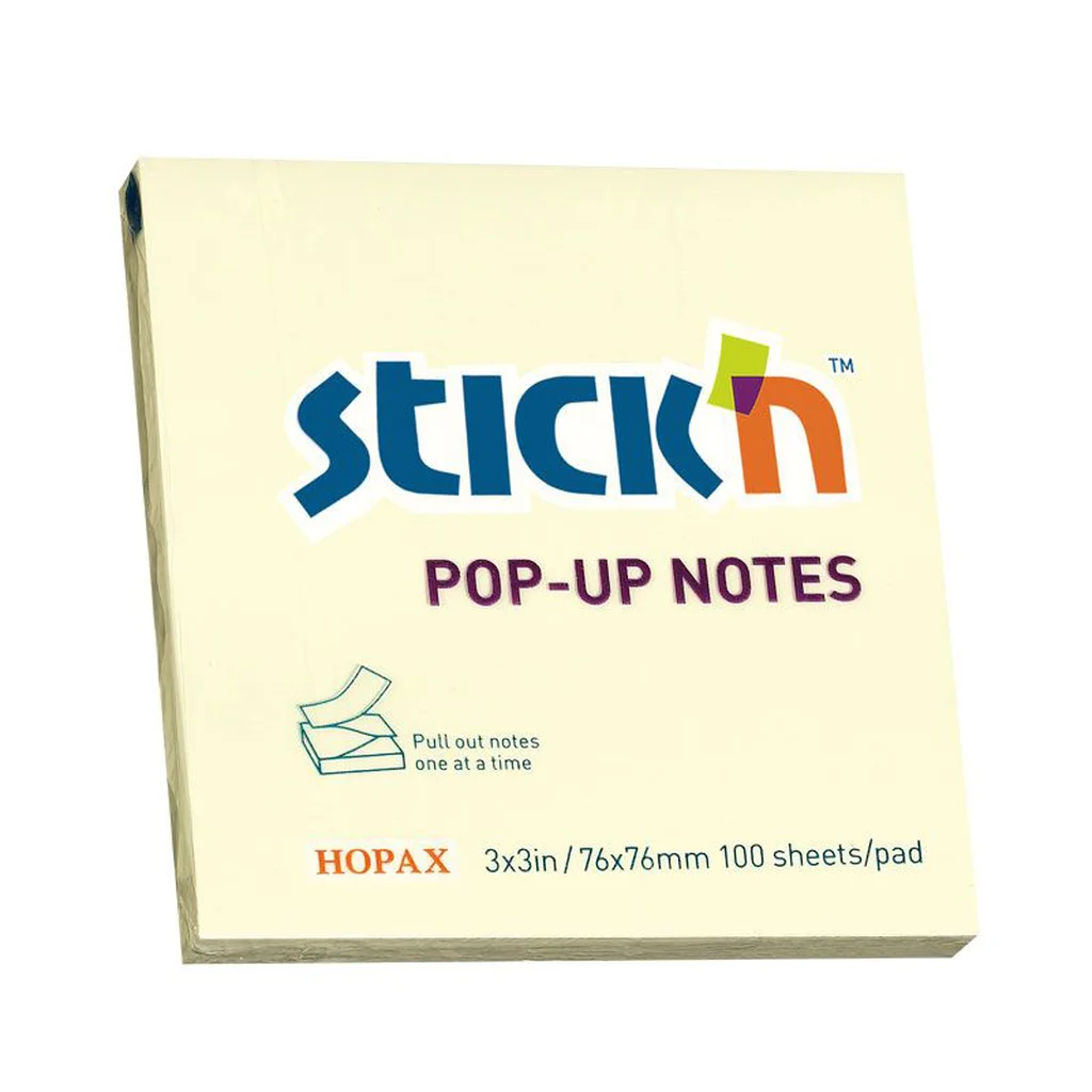 Stick'n Z-Notisblock 76x76 100 Blad Gul