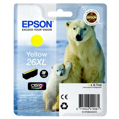 Epson Epson 26XL Blækpatron Gul T2634 Modsvarer: N/A billede