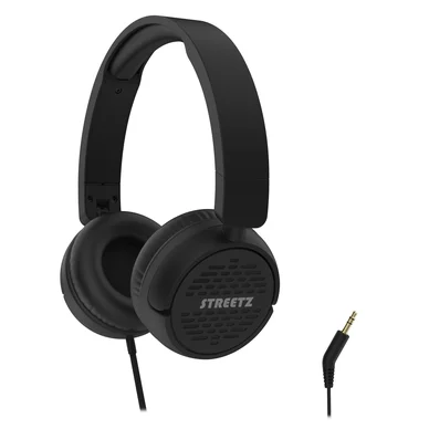 Streetz H110 kuulokkeet, taitettavat, äänenvoimakkuudensäätö, 3.5 mm, musta