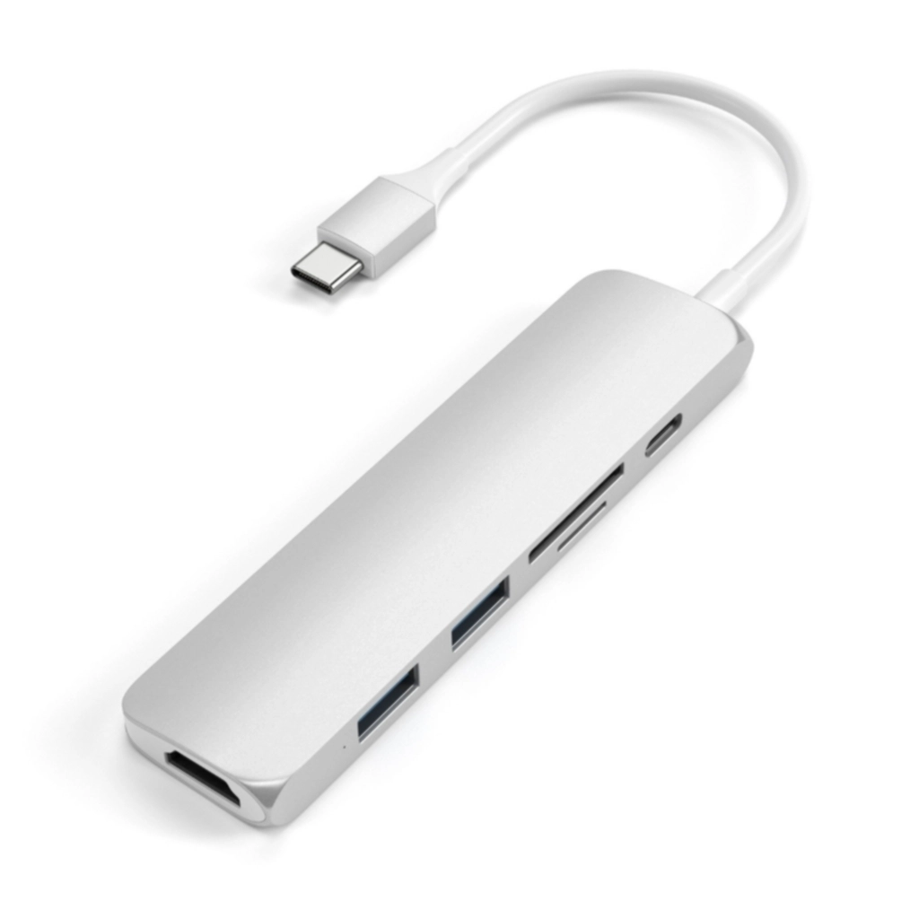 Satechi Satechi Slank USB-C MultiPort Adapter V2, Sølv USB-hub,Elektronikk