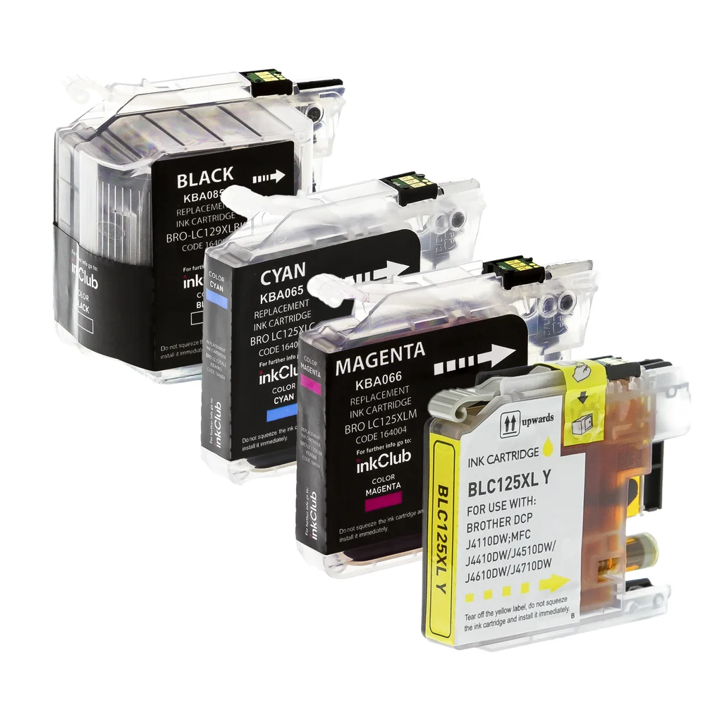Multipack bläckpatroner - ersätter Brother LC129XL/LC125XL BK/C/M/Y