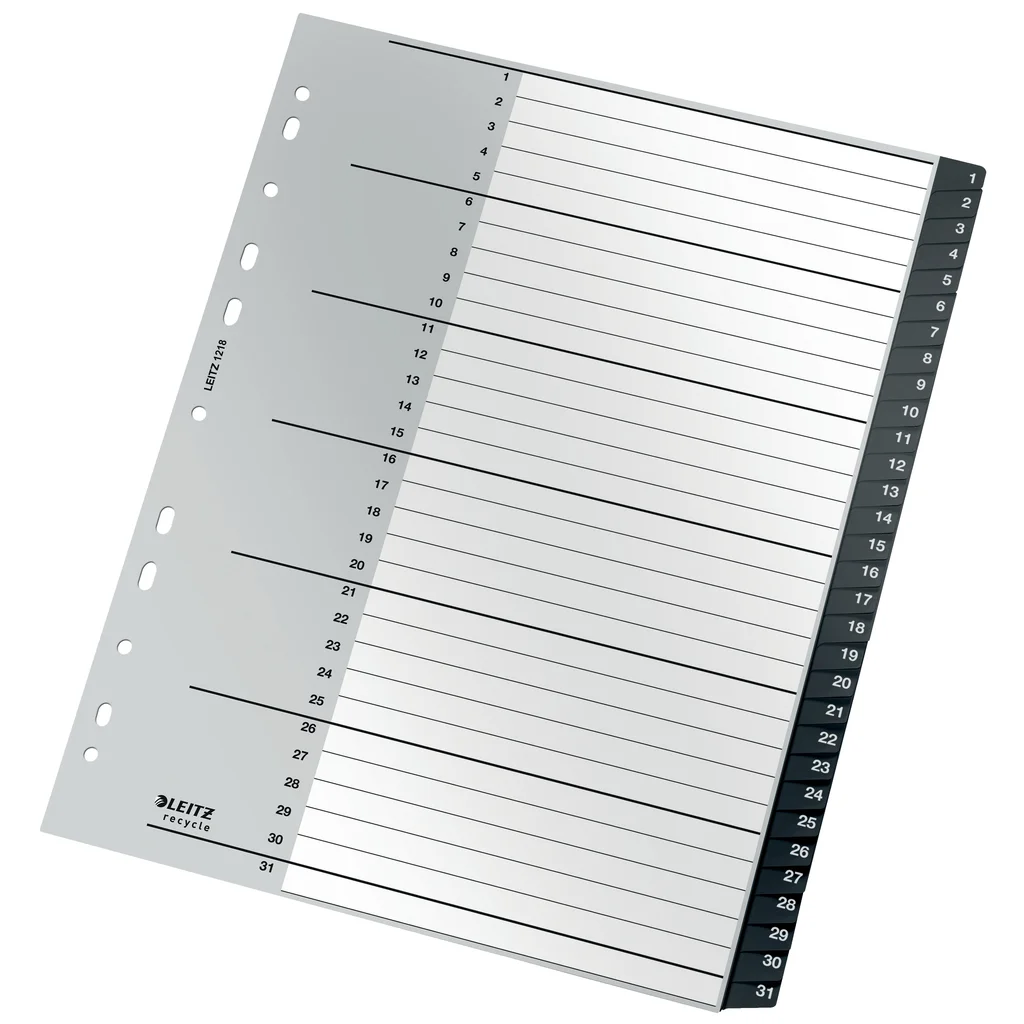 Leitz Recycle Register, PP, extra bred, 1-31 A4
