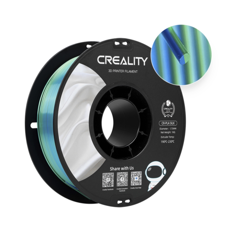 Creality Creality Creality CR-PLA Silk - 1.75mm - 1kg Blå/Grønn PLA-filament,3D skrivarförbrukning