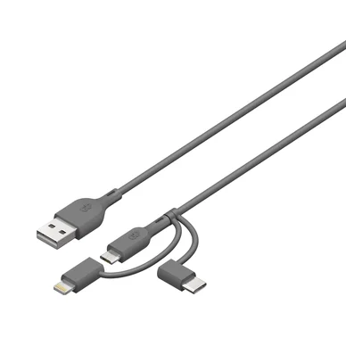 GP 3-in-1 USB-kabel, USB-C + Micro-USB + Lightning, 1m GP 3-in-1 USB-kabel, USB-C + Micro-USB + Lightning, 1m