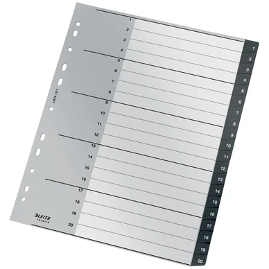 Leitz Recycle Register, PP, extra bred, 1-20 A4 Leitz Recycle Register, PP, extra bred, 1-20 A4