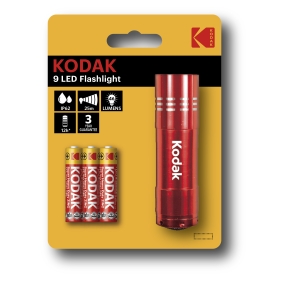 Kodak 9-LED lommelykt Rød