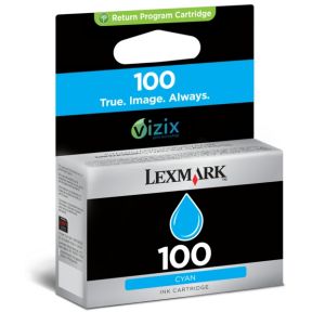 Lexmark 100 Blækpatron cyan, 200 sider
