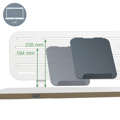 Leitz Ergo pegboard organiseringstavle til skrivebordet med laptop holder, 80x25 cm