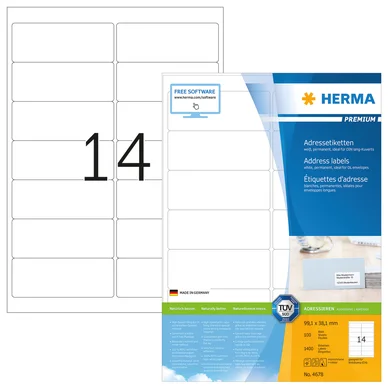 Herma Étiquette HERMA Premium A4 99.1x38.1 (100)
