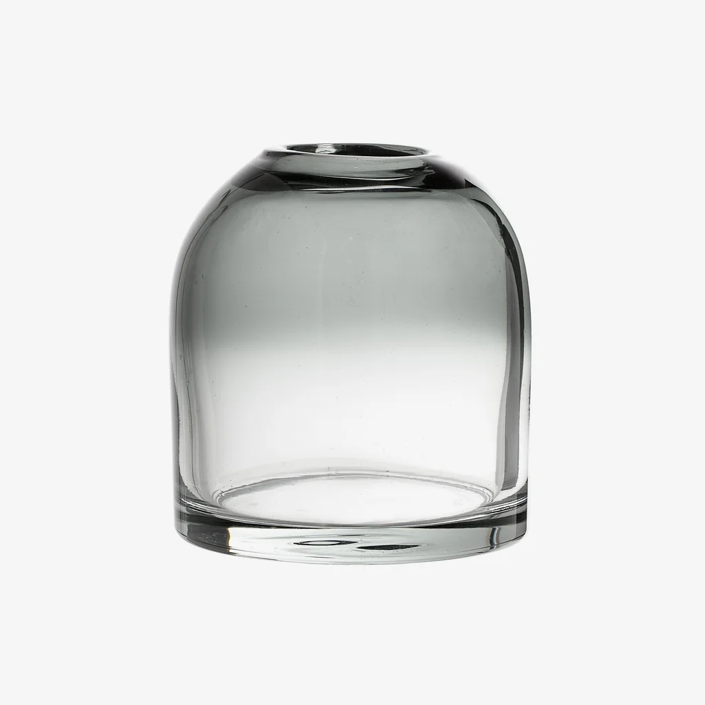 Kupolformad glasvas Grå