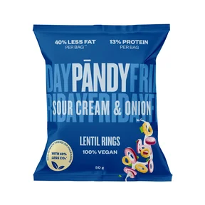 Pändy Lentil Rings Sourcream & Onion, 50g
